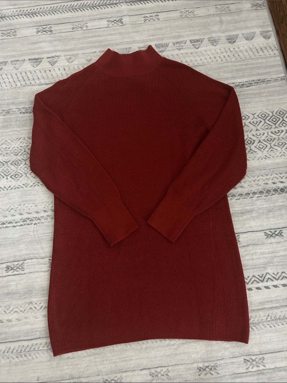 NWOT HTF Lululemon Women's Ribbed Mock Neck Sweater Dress - Rust